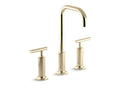 KOHLER K-14408-4-AF Purist Widespread Bathroom Sink Faucet With Lever Handles, 1.2 Gpm In Vibrant French Gold