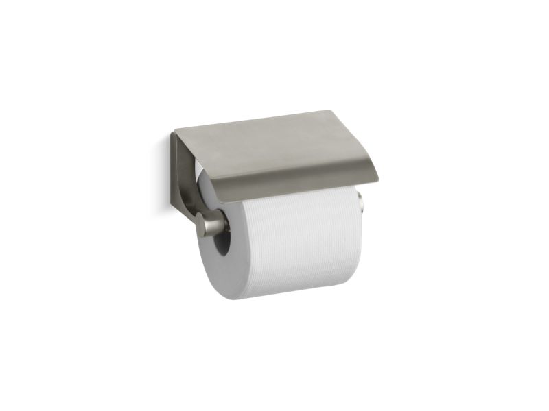 KOHLER K-11584-BN Vibrant Brushed Nickel Loure Covered horizontal toilet paper holder