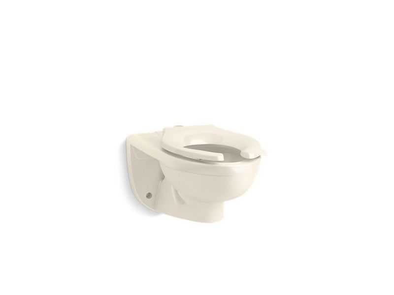 KOHLER K-84325-47 Kingston Ultra Wall-Mount Top Spud Flushometer Bowl In Almond