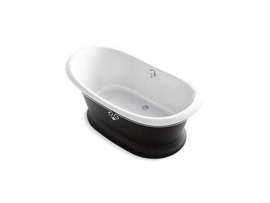 KOHLER K-21000-P5D-0 Artifacts 66-1/8" x 32-1/2" freestanding bath with Iron Black exterior and decorative border