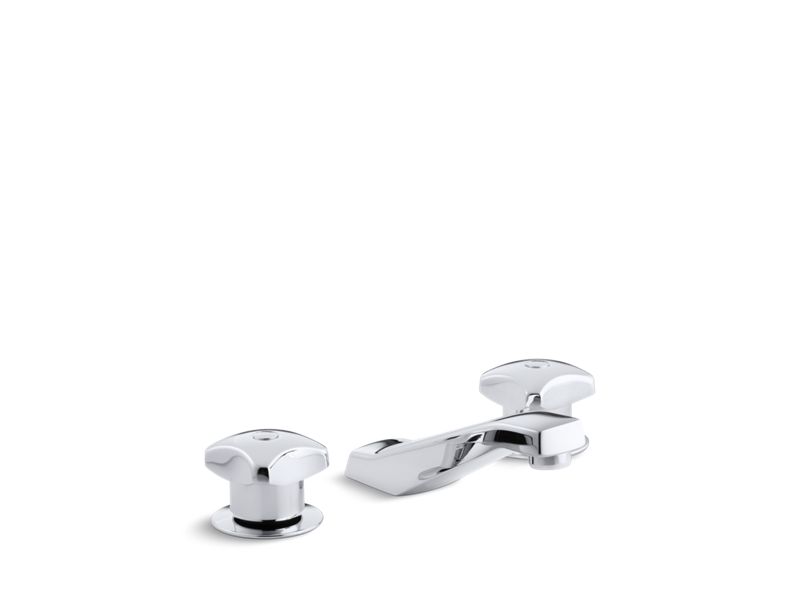 KOHLER K-7443-2N-CP Triton 0.5 gpm widespread commercial bathroom sink faucet with standard handles, drain not included