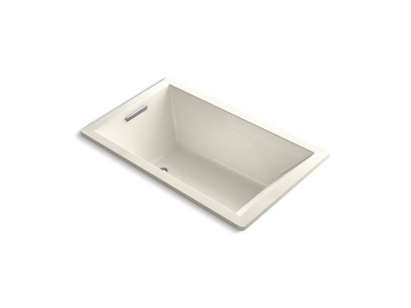 KOHLER K-1849-VBW-96 Underscore 60" X 36" Drop-In Vibracoustic Bath With Bask Heated Surface In Biscuit