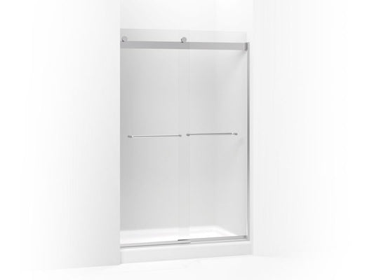 KOHLER K-706014-D3-SH Bright Silver Levity Sliding shower door, 74" H x 44-5/8 - 47-5/8" W, with 1/4" thick Frosted glass