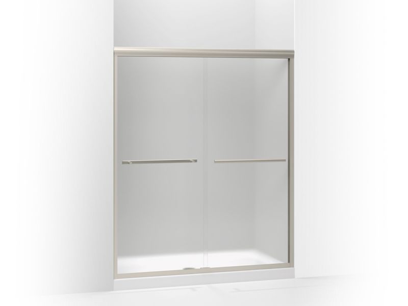 KOHLER K-709064-D3-MX Gradient Sliding shower door, 70-1/16" H x 56-5/8 - 59-5/8" W, with 1/4" thick Frosted glass