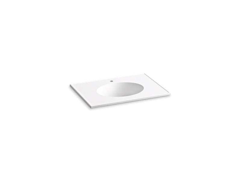 KOHLER K-2796-1-0 Ceramic/Impressions 31" oval vanity-top bathroom sink with single faucet hole