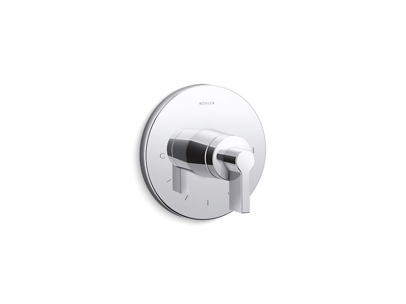 KOHLER K-T78027-4-CP Polished Chrome Components Thermostatic valve trim with lever handle