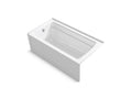 KOHLER K-1123-ZW-0 Archer 60" x 32" alcove bath with integral apron and left drain