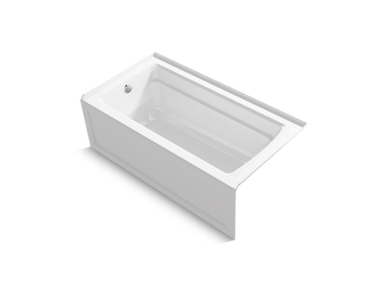 KOHLER K-1123-ZW-0 Archer 60" x 32" alcove bath with integral apron and left drain