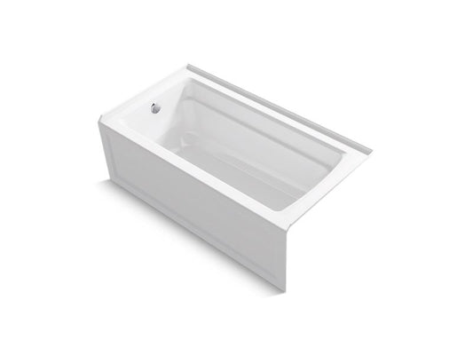 KOHLER K-1123-ZW-0 Archer 60" x 32" alcove bath with integral apron and left drain