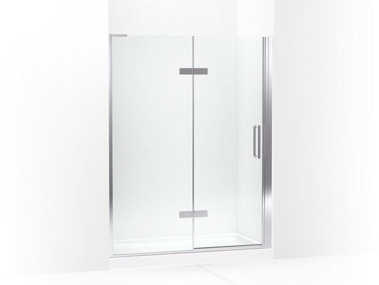 KOHLER K-27614-10L-SHP Bright Polished Silver Composed Frameless pivot shower door, 73" H x 57 - 58-3/8" W, with 3/8" thick Crystal Clear glass