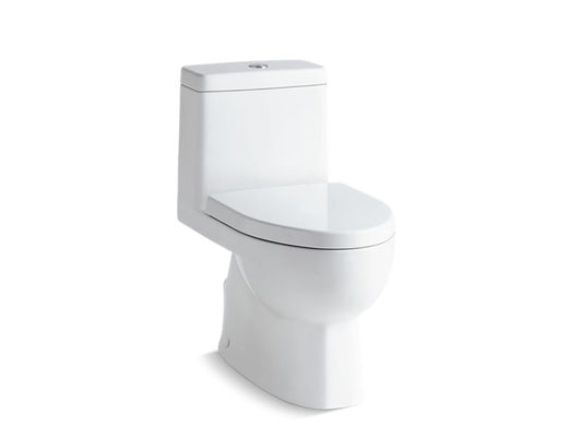 KOHLER K-3983-S-0 White Reach One-piece compact elongated dual-flush toilet with slow-close seat