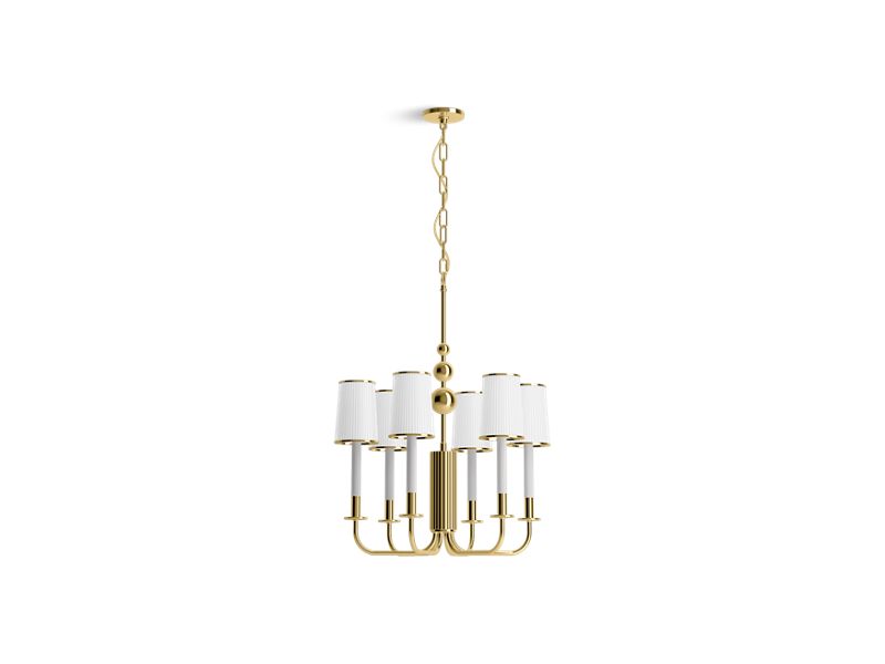 KOHLER K-27441-CH06-2PL Polished Brass Tresdoux Six-light chandelier