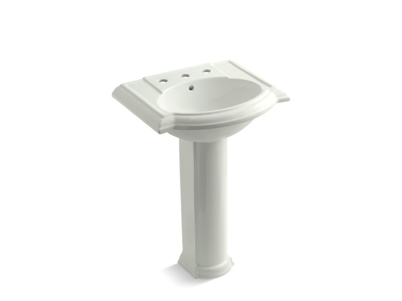 KOHLER K-2286-8-NY Devonshire 24" pedestal bathroom sink with 8" widespread faucet holes