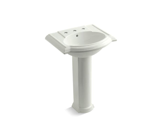KOHLER K-2286-8-NY Devonshire 24" pedestal bathroom sink with 8" widespread faucet holes