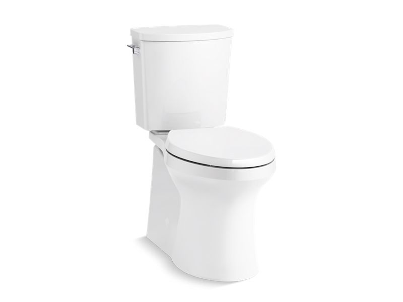 KOHLER Irvine K-20450-0 White Two-piece elongated toilet with skirted trapway, 1.28 gpf