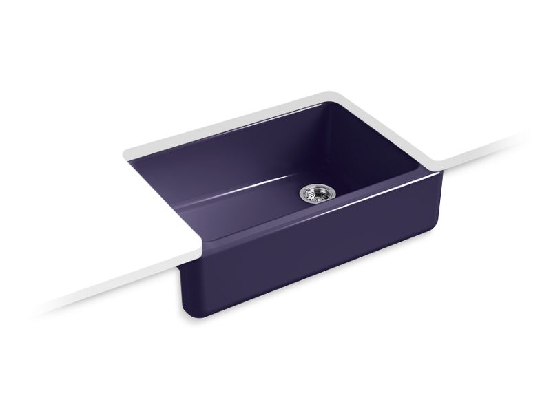 KOHLER K-5827-DGB Whitehaven 32-3/4" Undermount Single-Bowl Farmhouse Kitchen Sink In Indigo Blue