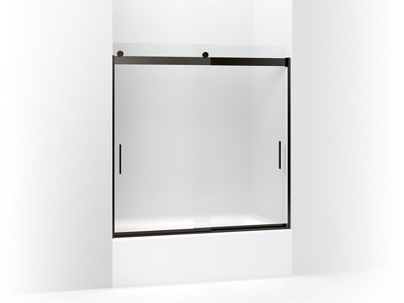 KOHLER K-706001-D3-ABZ Levity Sliding bath door, 59-3/4" H x 54 - 57" W, with 1/4" thick Frosted glass