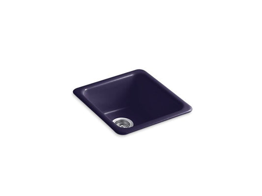 KOHLER K-6584-DGB Indigo Blue Iron/Tones 17" x 18-3/4" x 8-1/4" top-mount/undermount single-bowl kitchen sink