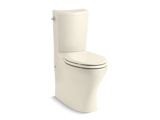 KOHLER K-75790-47 Almond Persuade Curv Two-piece elongated toilet with skirted trapway, dual-flush