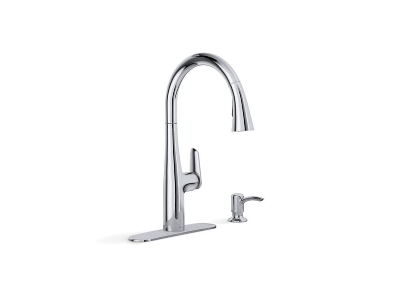 KOHLER K-R30573-SD-CP Polished Chrome Easmor Pull-down kitchen sink faucet