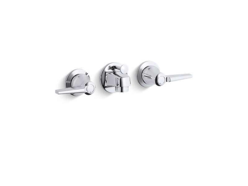KOHLER K-8040-4N-CP Triton 0.5 gpm shelf-back commercial bathroom sink faucet with pop-up drain and lever handles