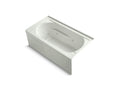 KOHLER K-1357-RAW-NY Devonshire 60" x 32" alcove whirlpool bath with integral apron, integral flange, right-hand drain, and Bask heated surface