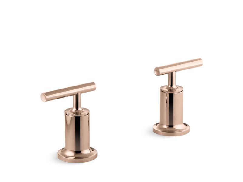 KOHLER K-T14429-4-RGD Vibrant Rose Gold Purist Deck- or wall-mount bath faucet handle trim with lever design