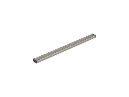 KOHLER K-80653-BNK Crystal Clear glass with Anodized Brushed Nickel frame 2-1/2" x 36" linear drain grate with lattice pattern