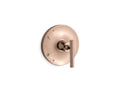 KOHLER K-TS14423-4-RGD Purist Rite-Temp Valve Trim With Lever Handle In Vibrant Rose Gold