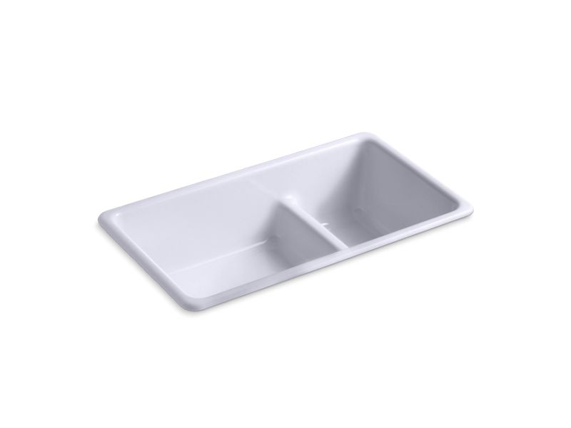 KOHLER K-6625-GRL Iron/Tones 33" x 18-3/4" x 9-5/8" Smart Divide Top-mount/undermount large/medium kitchen sink