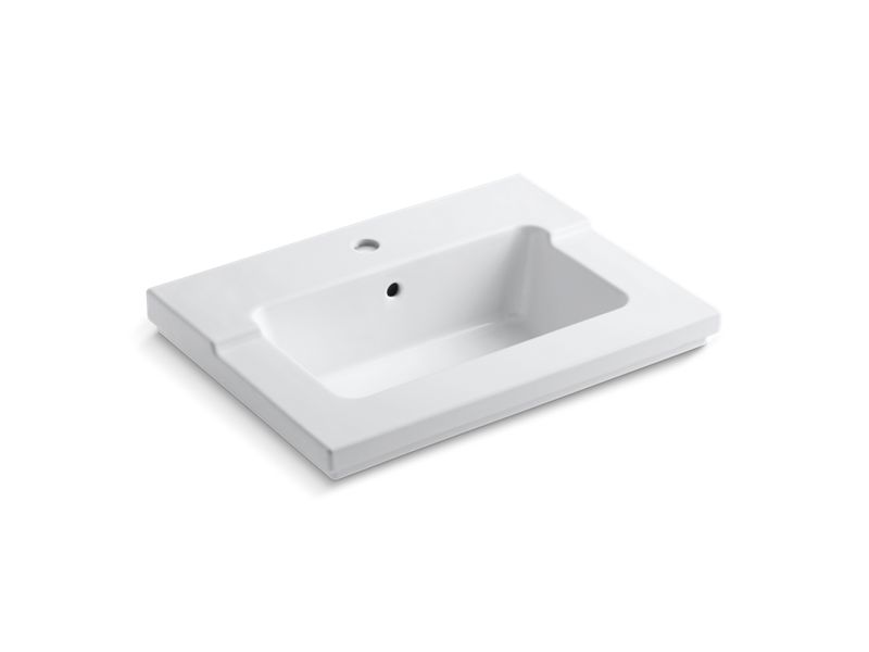 KOHLER K-2979-1-0 White Tresham Vanity-top bathroom sink with single faucet hole