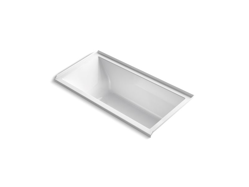 KOHLER K-1167-GHVR-0 Underscore 60" X 30" Alcove Vibracoustic Bath With Heated Bubblemassage, Right Drain In White