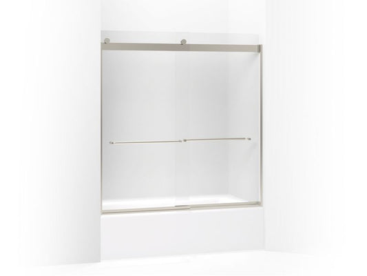 KOHLER K-706004-D3-MX Matte Nickel Levity Sliding bath door, 62" H x 56-5/8 - 59-5/8" W, with 1/4" thick Frosted glass