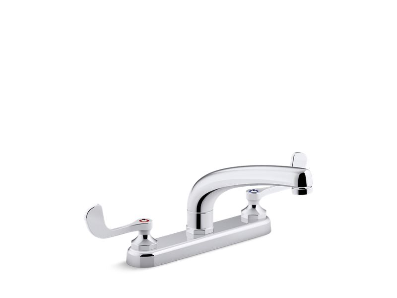 KOHLER K-810T20-5AFA-CP Polished Chrome Triton Bowe 1.8 gpm kitchen sink faucet with 8-3/16" swing spout, aerated flow and wristblade handles