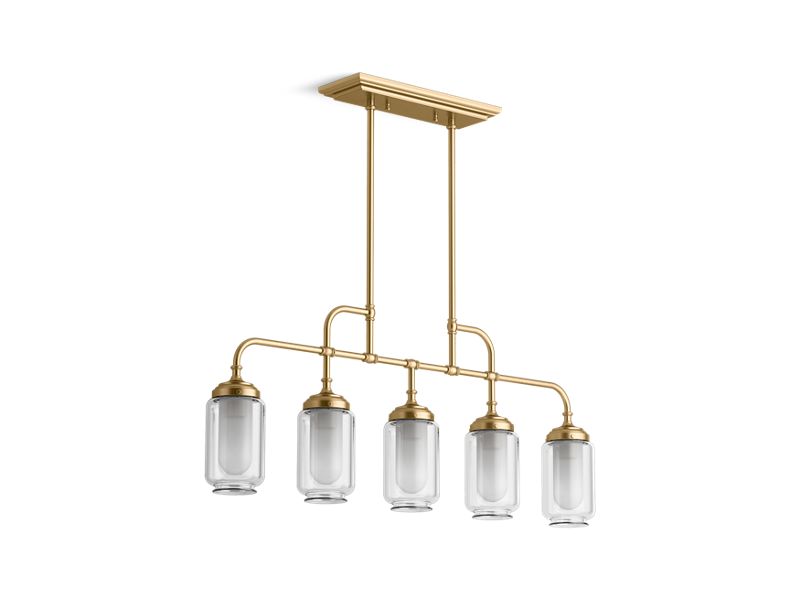 KOHLER K-22660-CH05-BGL Artifacts 36" Linear Chandelier In Moderne Brushed Gold
