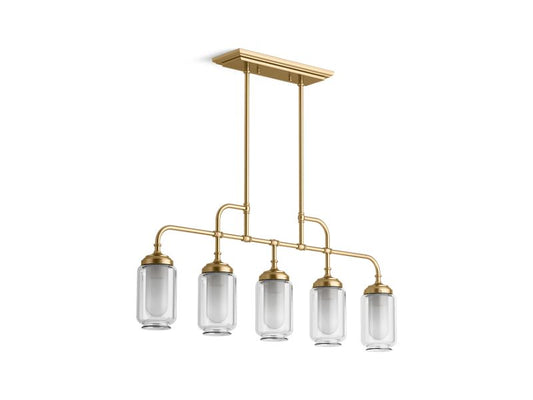 KOHLER K-22660-CH05-BGL Artifacts 36" Linear Chandelier In Moderne Brushed Gold