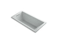 KOHLER K-1822-VBW-95 Underscore 66" X 32" Drop-In Vibracoustic Bath With Bask Heated Surface In Ice Grey