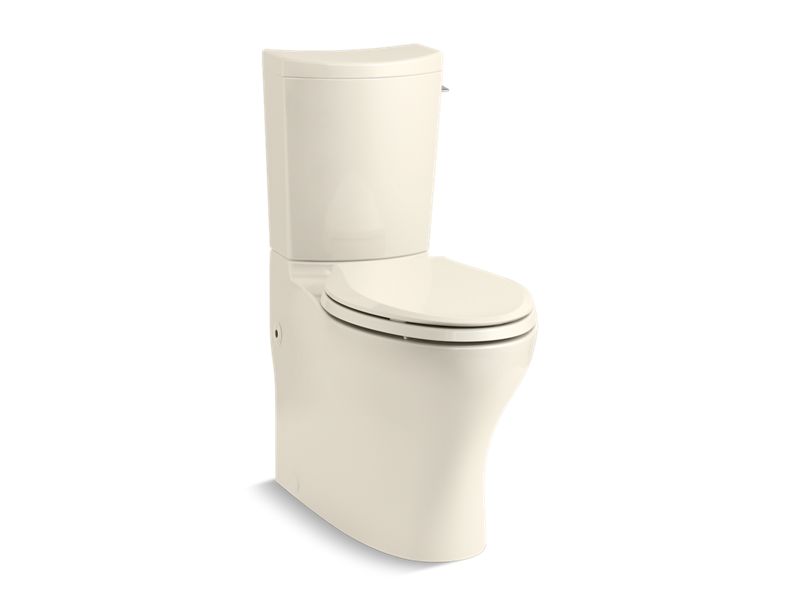 KOHLER K-75790-RA-47 Almond Persuade Curv Two-piece elongated dual-flush chair height toilet with right-hand trip lever