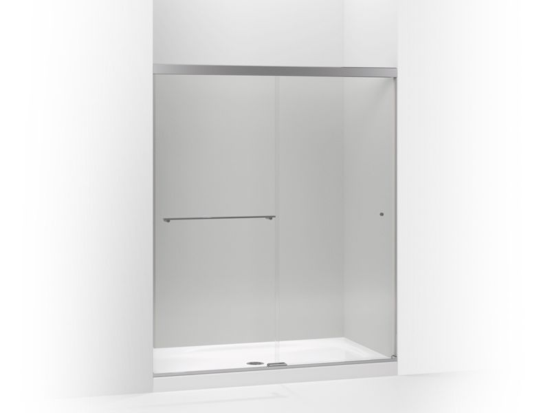 KOHLER K-707201-L-SHP Bright Polished Silver Revel Sliding shower door, 70" H x 56-5/8 - 59-5/8" W, with 5/16" thick Crystal Clear glass