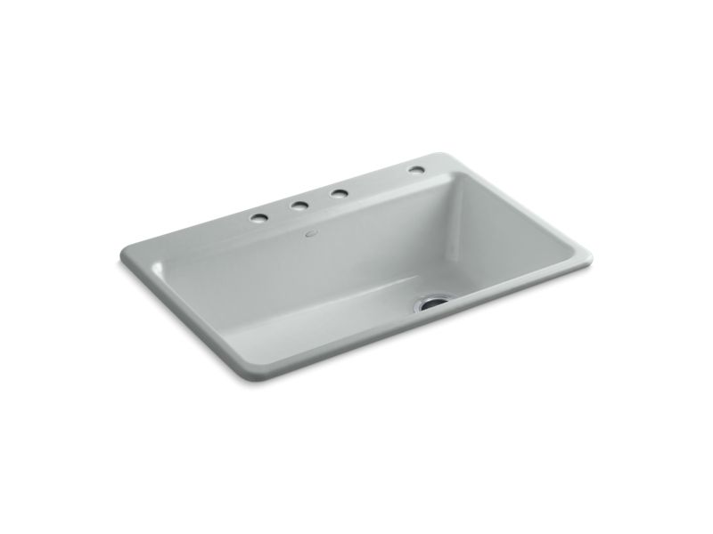 KOHLER K-5871-4A2-95 Riverby 33" Top-Mount Single-Bowl Workstation Kitchen Sink In Ice Grey