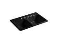 KOHLER K-5817-4-7 Delafield 33" x 22" x 8-1/2" top-mount double-equal kitchen sink with 4 faucet holes