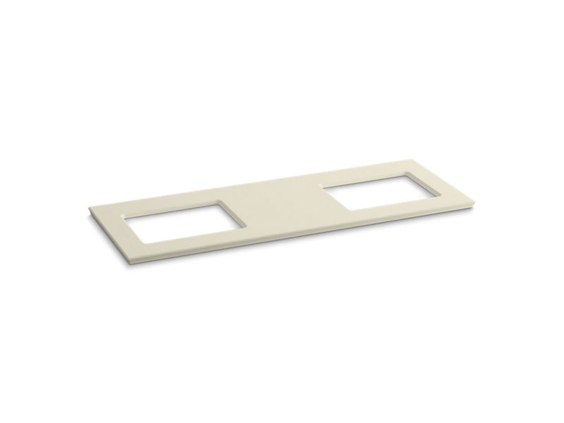 KOHLER K-5461-S34 Solid/Expressions 61" vanity-top with double Verticyl rectangular cutout