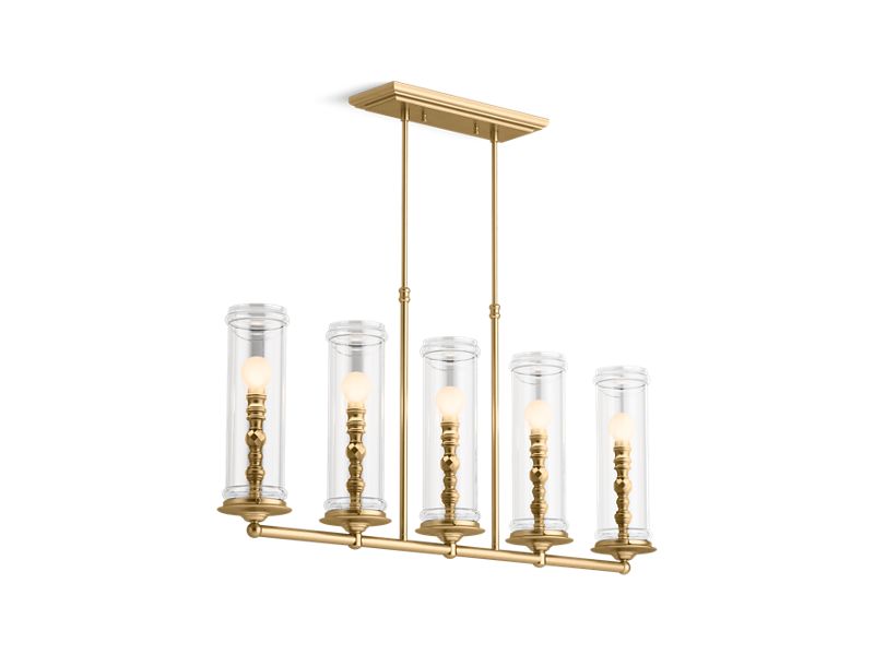 KOHLER K-23346-CH05-BGL Damask Five-light linear chandelier