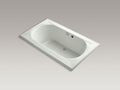 KOHLER K-1418-GH-NY Memoirs 72" x 42" Heated BubbleMassage air bath with center rear drain