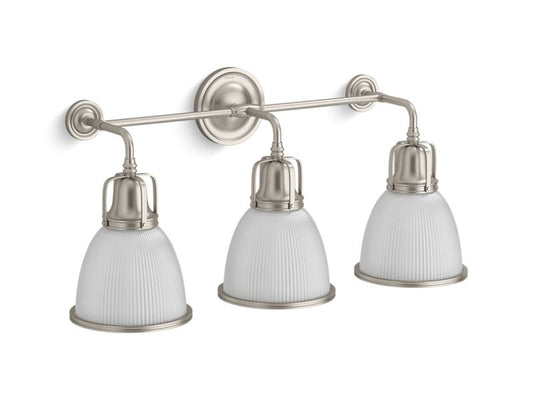 KOHLER K-32283-SC03-BNL Brushed Nickel Hauksbee Three-light bell sconce