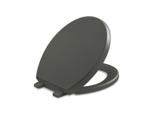 KOHLER K-4009-58 Thunder Grey Reveal Quiet-Close round-front toilet seat