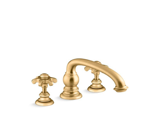 KOHLER K-T98071-3M-2MB Vibrant Brushed Moderne Brass Artifacts Deck-mount bath prong handle trim