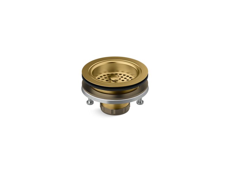 KOHLER K-R8799-C-2MB Duostrainer Sink drain and strainer,less tailpiece In Vibrant Brushed Moderne Brass