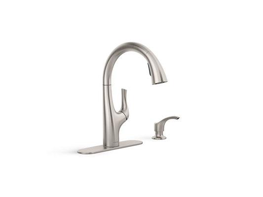 KOHLER K-R27141-SD-VS Vibrant Stainless Avi Pull-out single-handle kitchen sink faucet