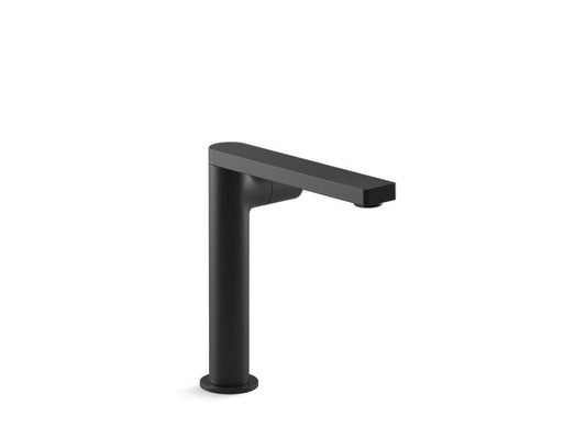 KOHLER K-73159-7-BL Matte Black Composed Tall single-handle bathroom sink faucet with cylindrical handle
